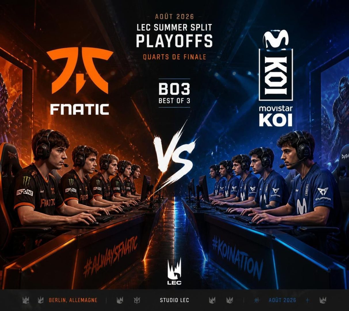 découvrez notre pronostic pour le match fnatic vs movistar koi en lec league of legends du 3 août 2026, avec une analyse détaillée des équipes et des performances pour parier en toute confiance.