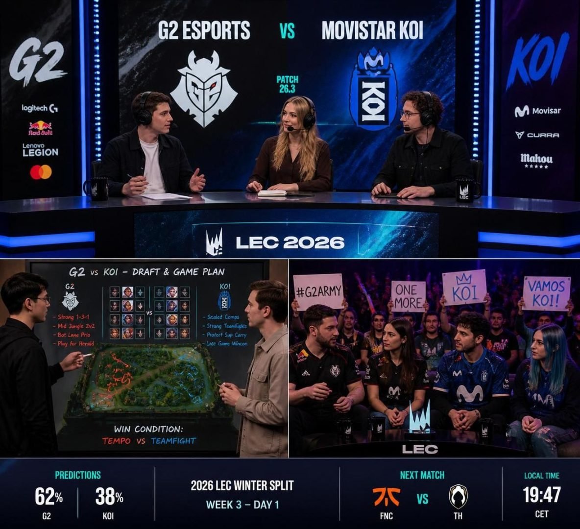 découvrez notre pronostic pour le match de lol esport lec du 24 juillet 2026 entre g2 esports et movistar koi. analyse détaillée et conseils pour parier efficacement.