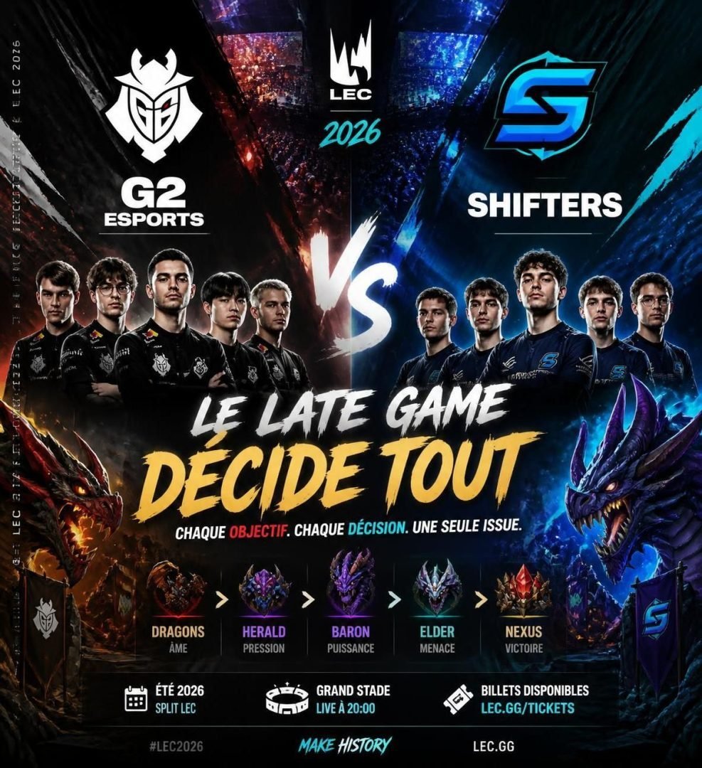 découvrez notre pronostic détaillé pour le match g2 esports contre shifters lors de la compétition lol esport lec du 16 août 2026. analyse des équipes, stratégies et conseils pour parier efficacement.