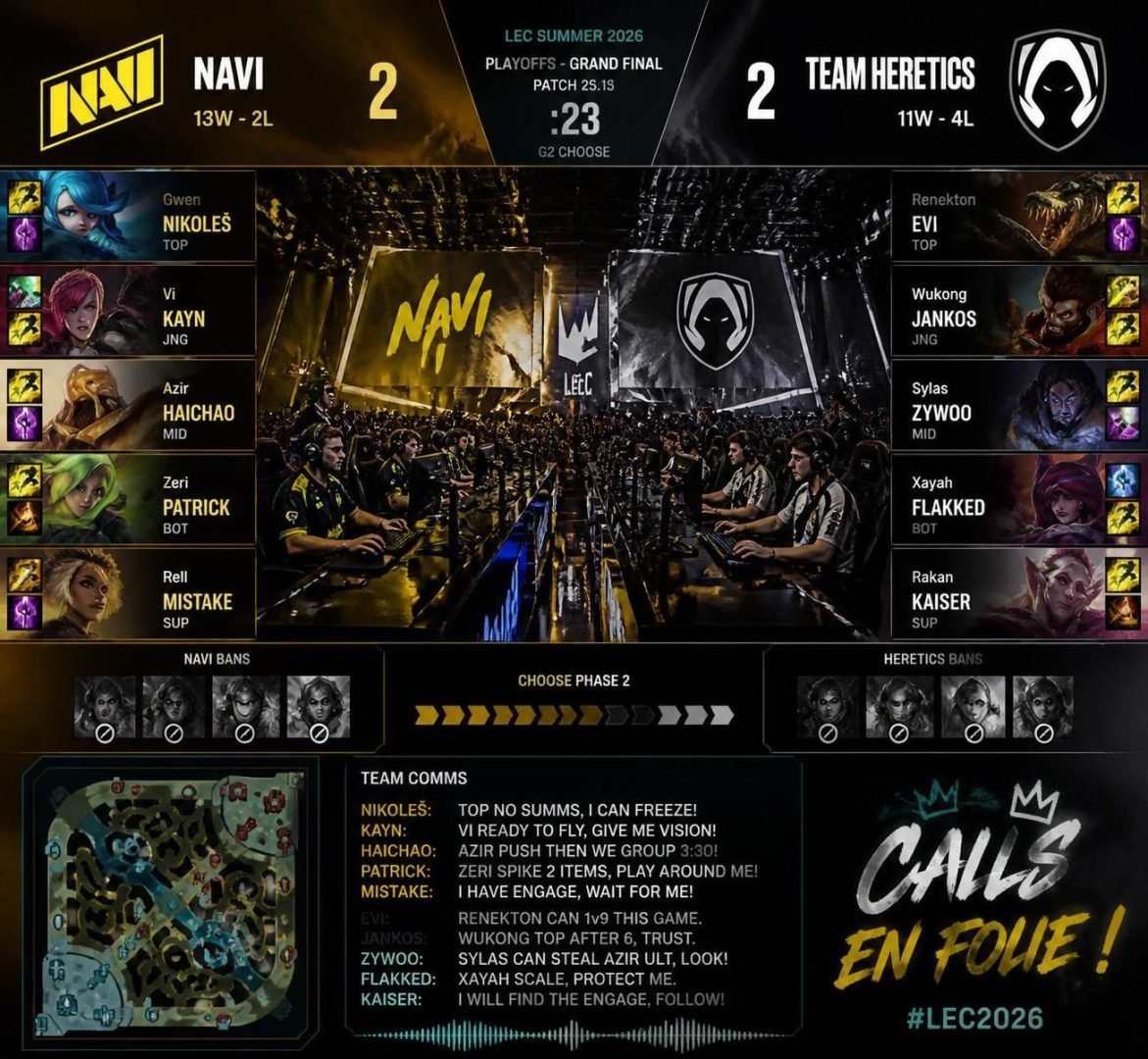 découvrez notre pronostic détaillé pour le match lol esport entre natus vincere et team heretics lors du lec du 17 août 2026. analyses, conseils et tendances pour parier malin.
