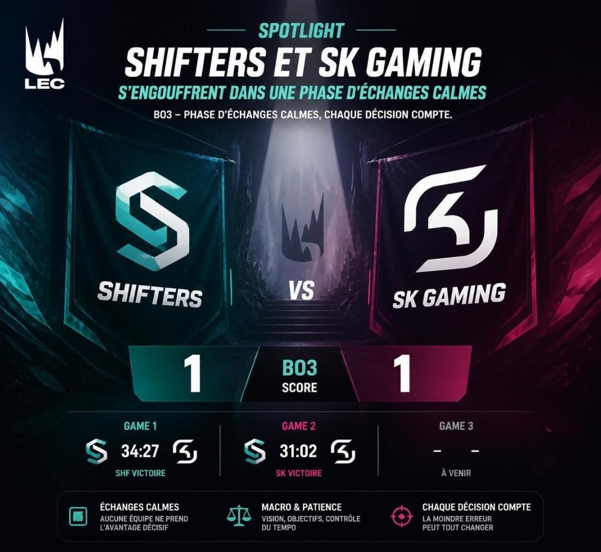 découvrez notre pronostic pour le match shifters vs sk gaming en lec league of legends du 14 août 2026. analyse des équipes, enjeux et conseils de pari pour une compétition esports intense.